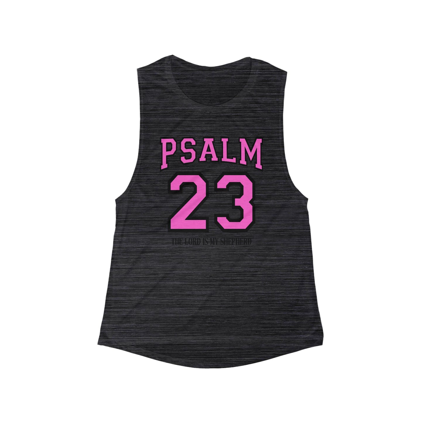 Women's Psalms 23 Flowy Muscle Tank, Faith-Based Workout Top, Inspirational Sleeveless Shirt, Comfortable Summer Apparel, Gift for Her