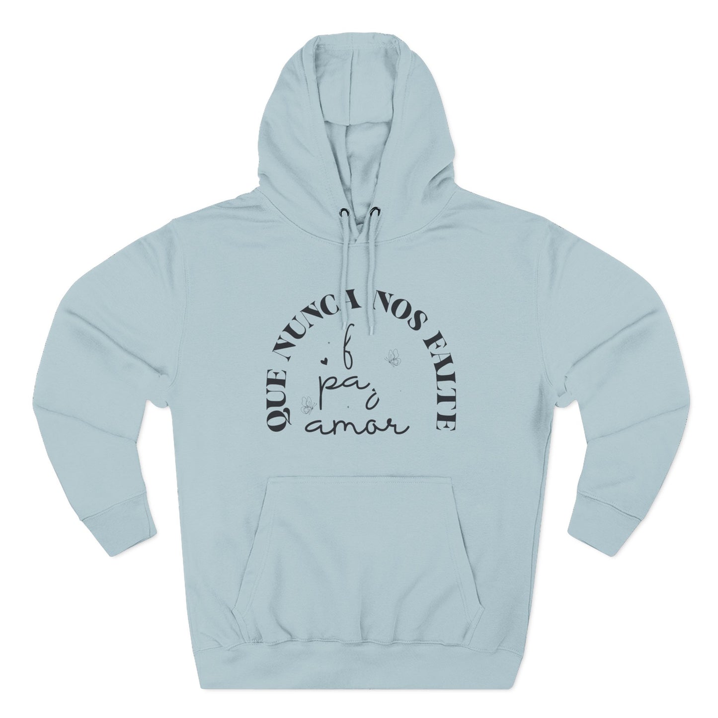 Cozy Three-Panel Fleece Hoodie with 'Nunca Nos Rinde' Design, Gift for Friends, Casual Wear, Love Quote, Cozy Clothing