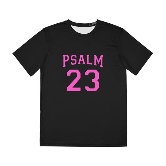 Men's Psalm 23 Tee - Spiritual Polyester Shirt for Faith and Comfort, Christian Apparel, Casual Wear, Gift Idea