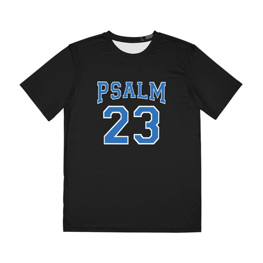 Men's Faith-Inspired Polyester Tee - Psalm 23, Christian Shirt, Religious Gift, Athleisure Wear, Inspirational Apparel
