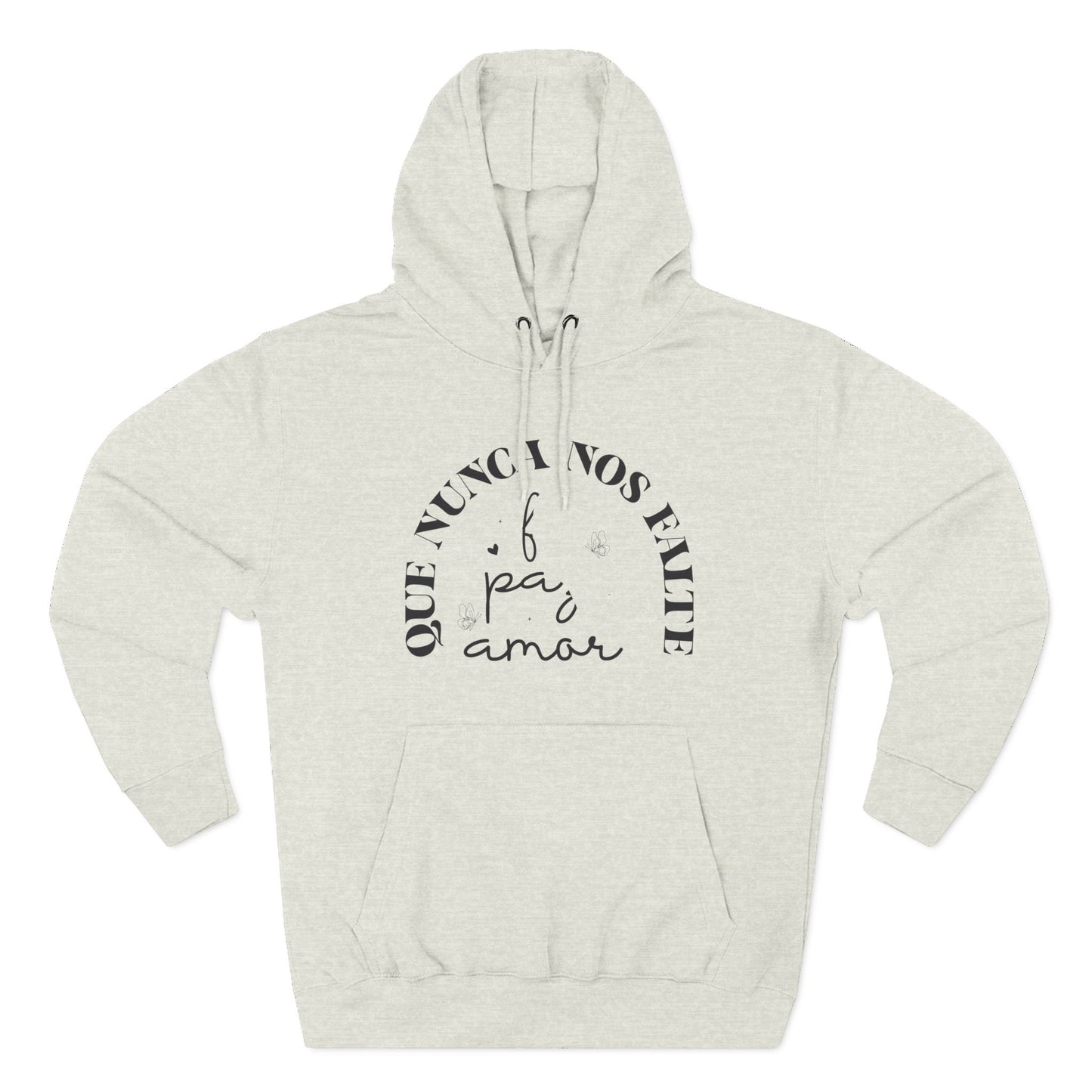 Cozy Three-Panel Fleece Hoodie with 'Nunca Nos Rinde' Design, Gift for Friends, Casual Wear, Love Quote, Cozy Clothing