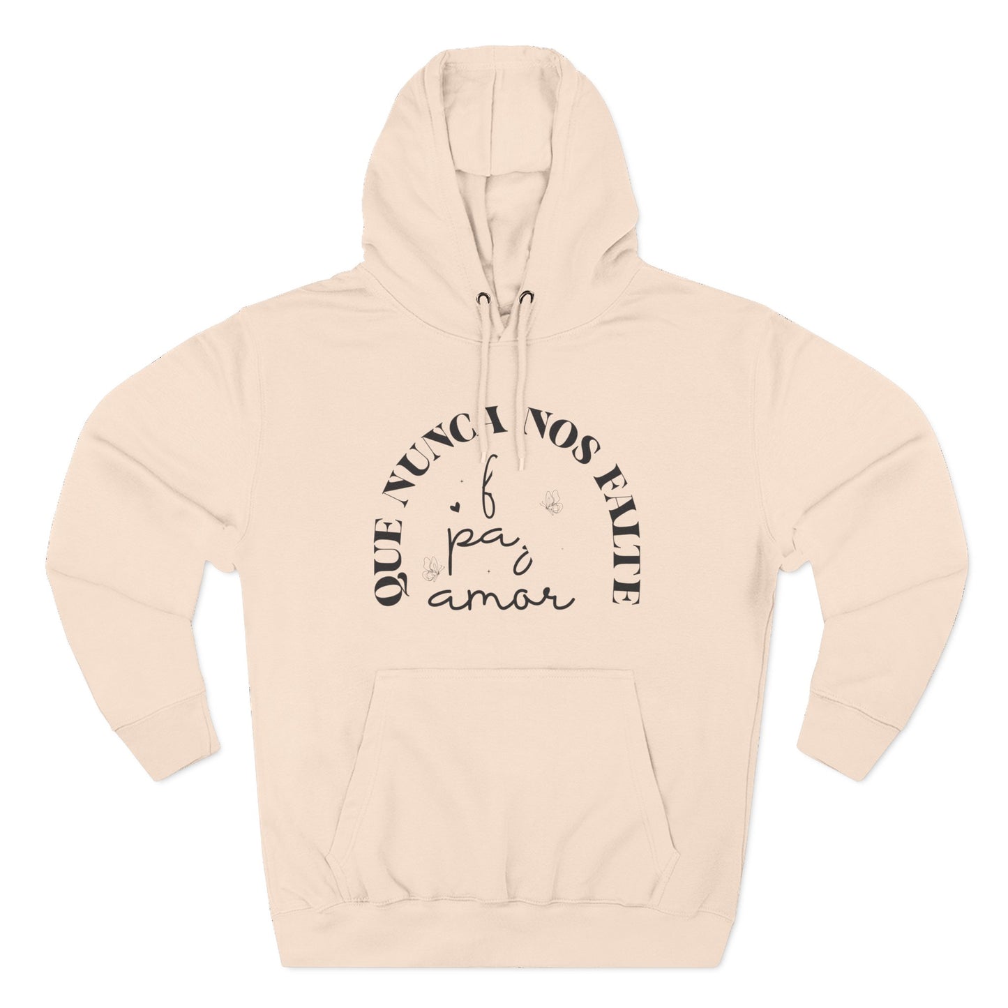 Cozy Three-Panel Fleece Hoodie with 'Nunca Nos Rinde' Design, Gift for Friends, Casual Wear, Love Quote, Cozy Clothing