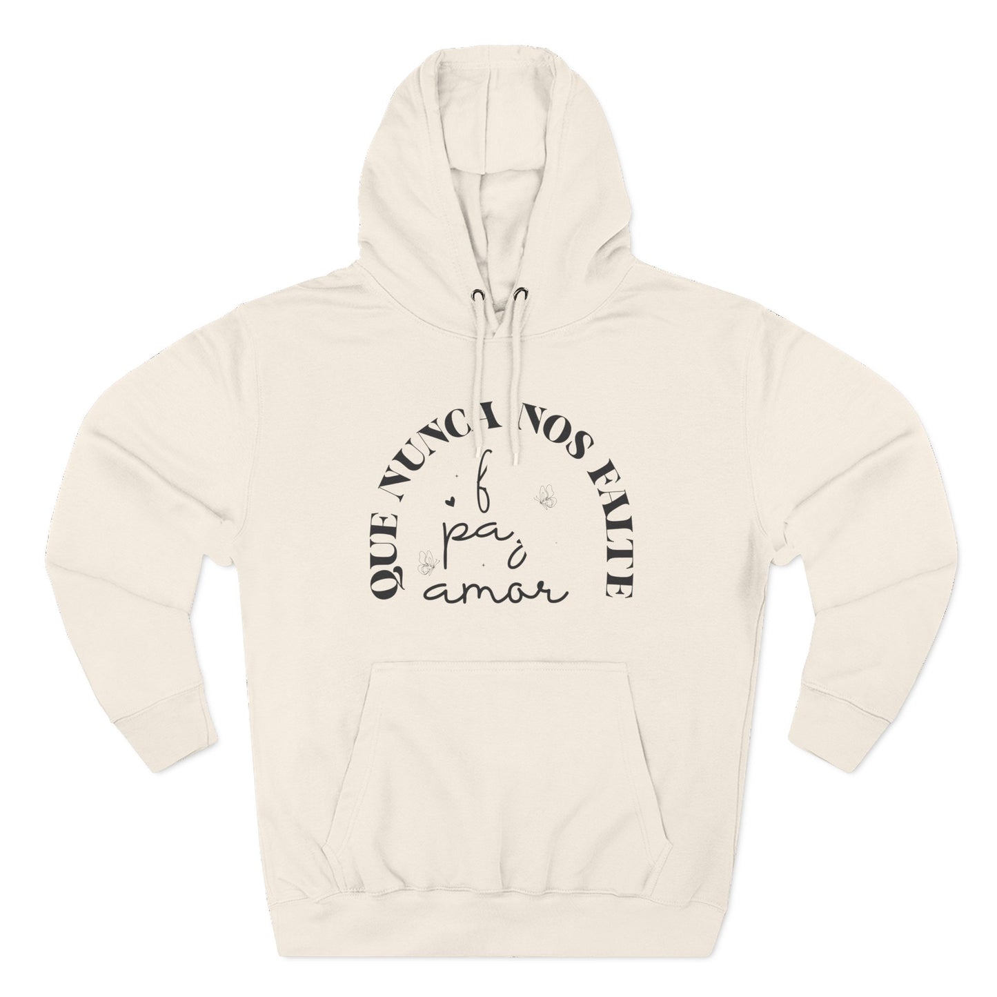Cozy Three-Panel Fleece Hoodie with 'Nunca Nos Rinde' Design, Gift for Friends, Casual Wear, Love Quote, Cozy Clothing
